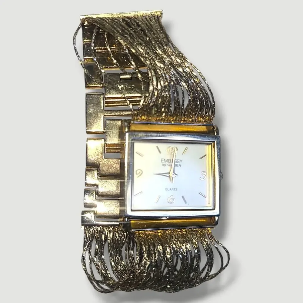 Embassy By Gruen Ladies Watch Quartz Gold Tone‎ New Battery Women's